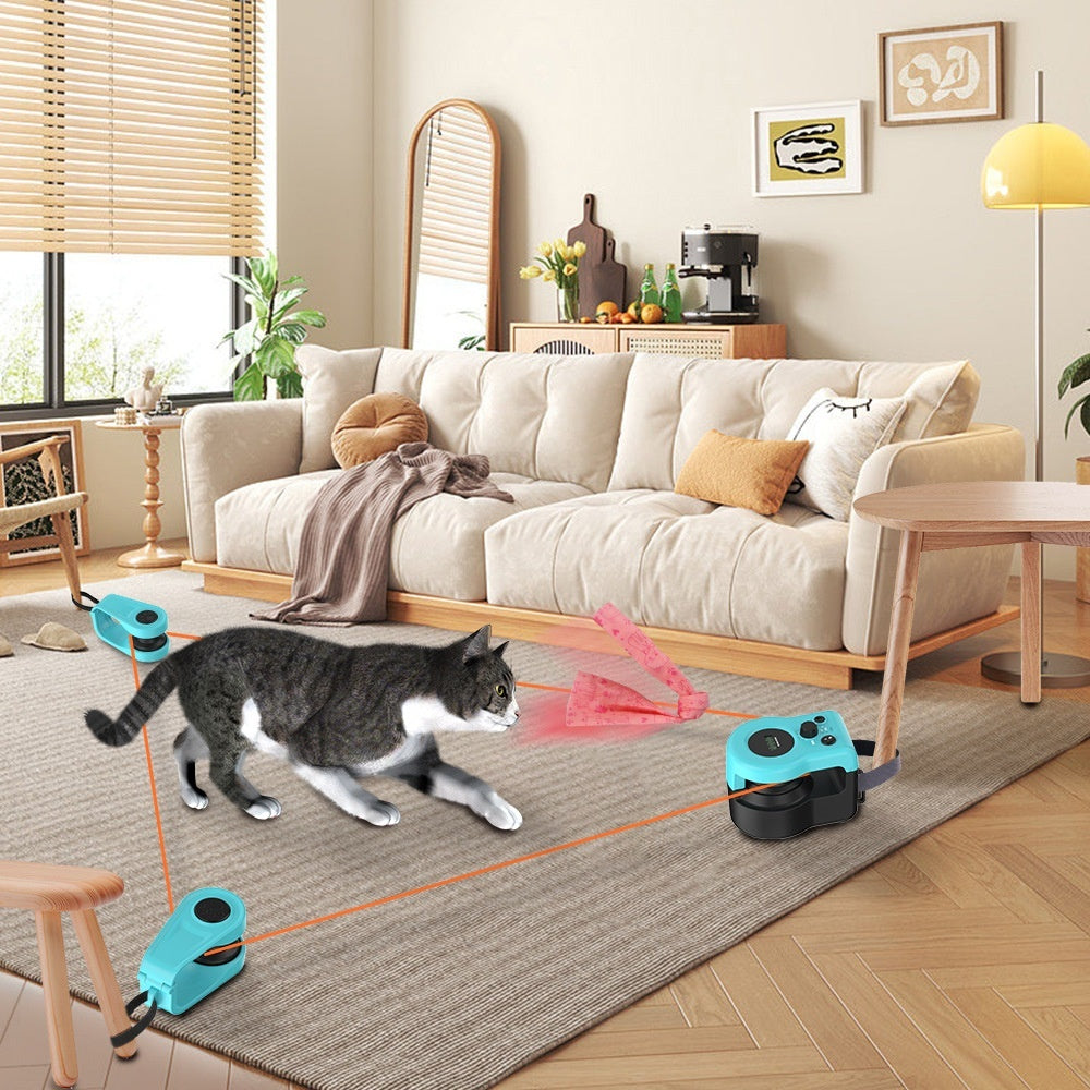 Interactive indoor cat toy with engaging feather & remote control