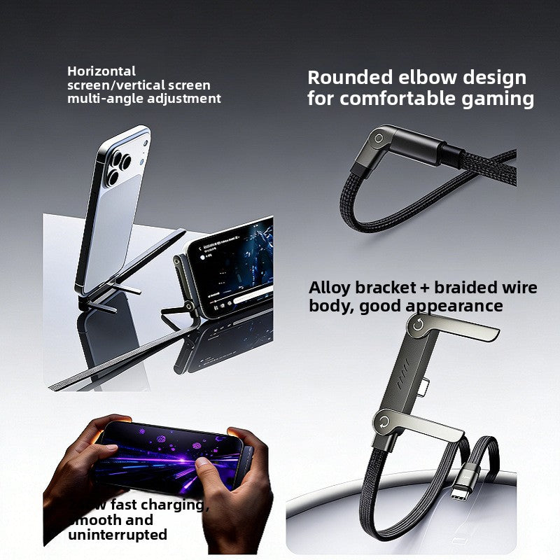 CoreCharge™ 240W Elbow Fast-Charging Cable with Foldable Phone Stand
