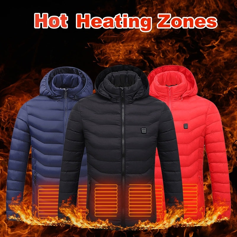 Mens Heated Puffer Jacket With 9 Heating areas