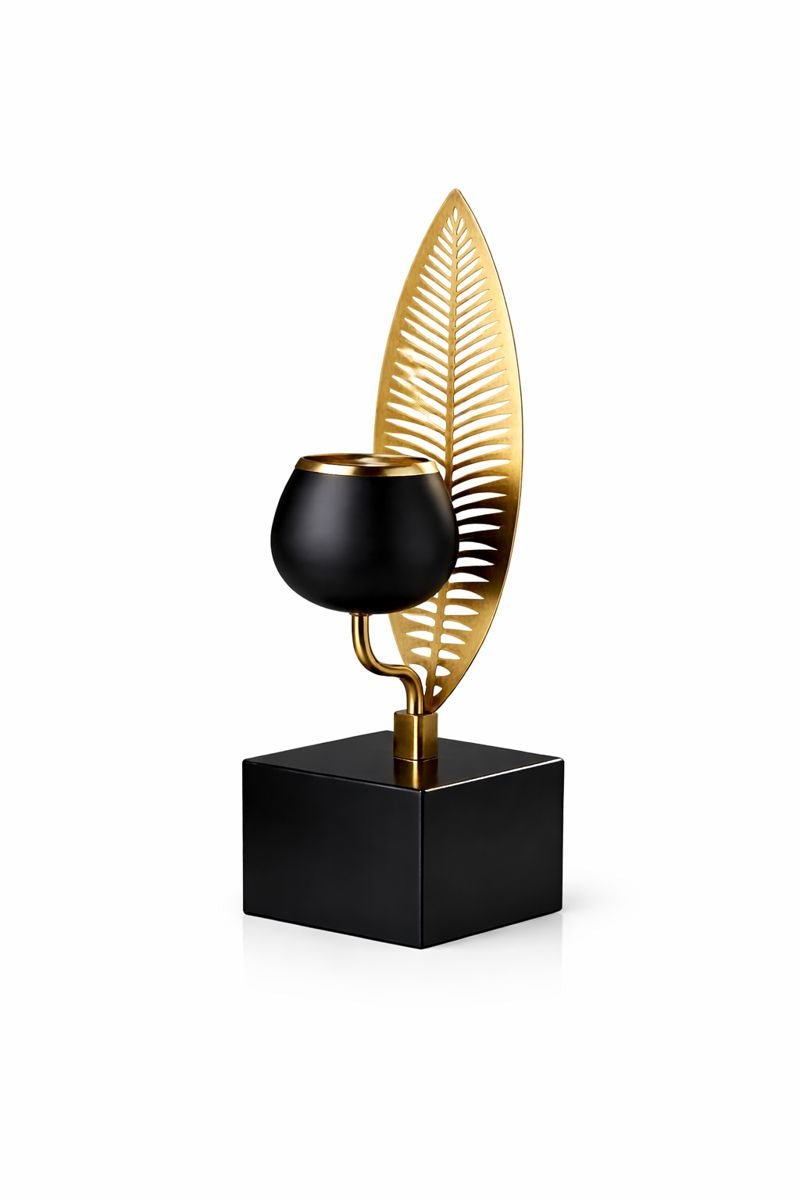 Aurelia™ Golden Leaf Candle Holder Set