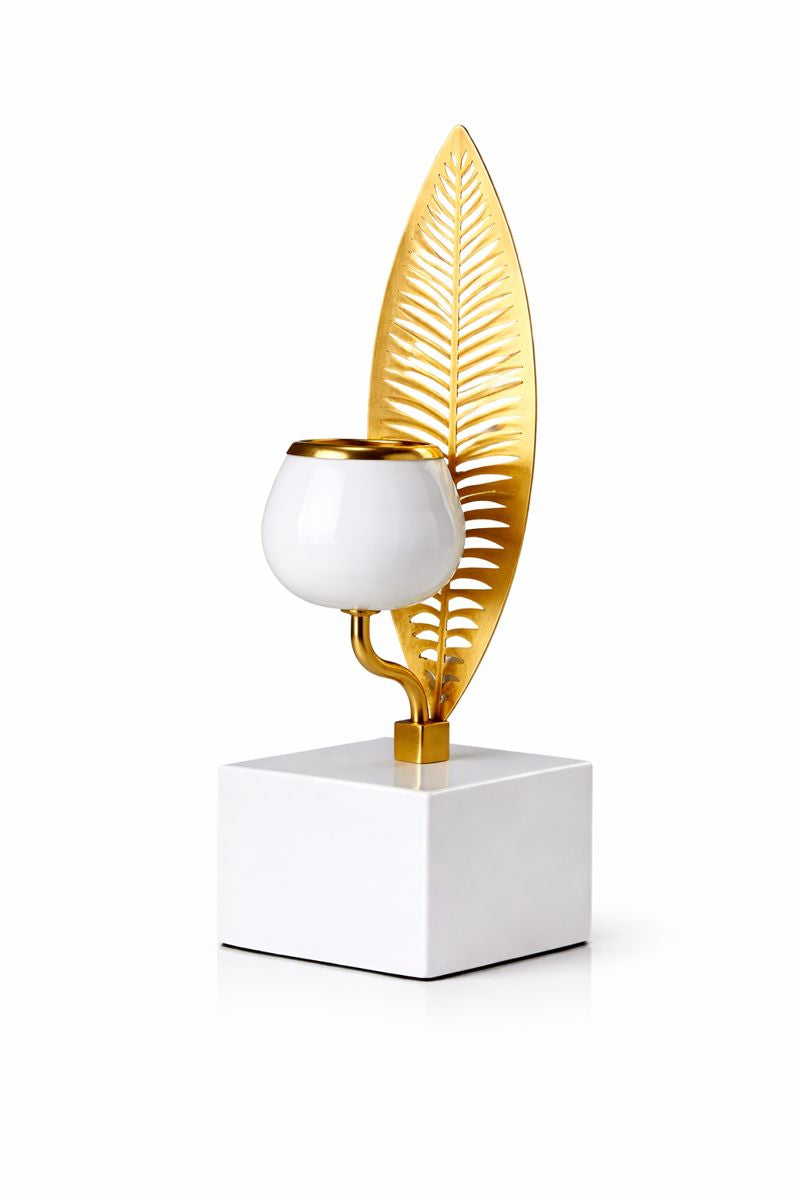 Aurelia™ Golden Leaf Candle Holder Set